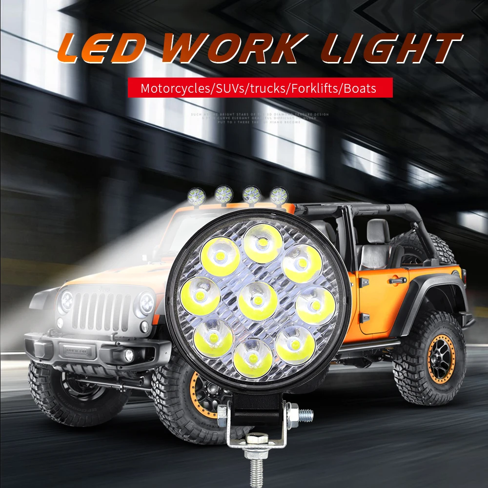 NEW Car LED Work Light MINI 9LED SMD 27W SUV/ATV/UTV OffRoad Light Bar Mount Middle Flood IP67 Truck Light Waterproof 6500K
NEW Car LED Work Light MINI 9LED SMD 27W SUV/ATV/UTV OffRoad Light Bar Mount Middle Flood IP67 Truck Light Waterproof 6500K