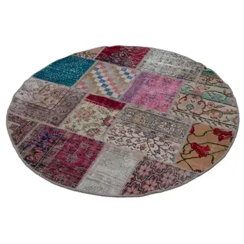 151x151 Cm Multicolor Handmade Round Patchwork Rug-5x5 Ft
151x151 Cm Multicolor Handmade Round Patchwork Rug-5x5 Ft