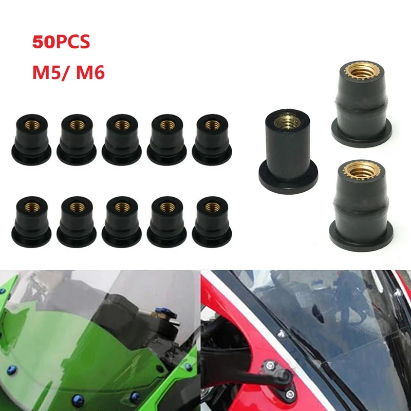 50 PCS Motocycle M5/M6 Rubber Well Nuts Blind Fastener Windscreen Windshield Fairing Cowl
50 PCS Motocycle M5/M6 Rubber Well Nuts Blind Fastener Windscreen Windshield Fairing Cowl