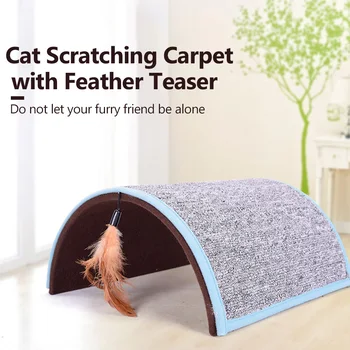 Cat Scratcher Carpet Cat Scratching Pad Toy with Feather Teaser for Cats Playing Alone
Cat Scratcher Carpet Cat Scratching Pad Toy with Feather Teaser for Cats Playing Alone
