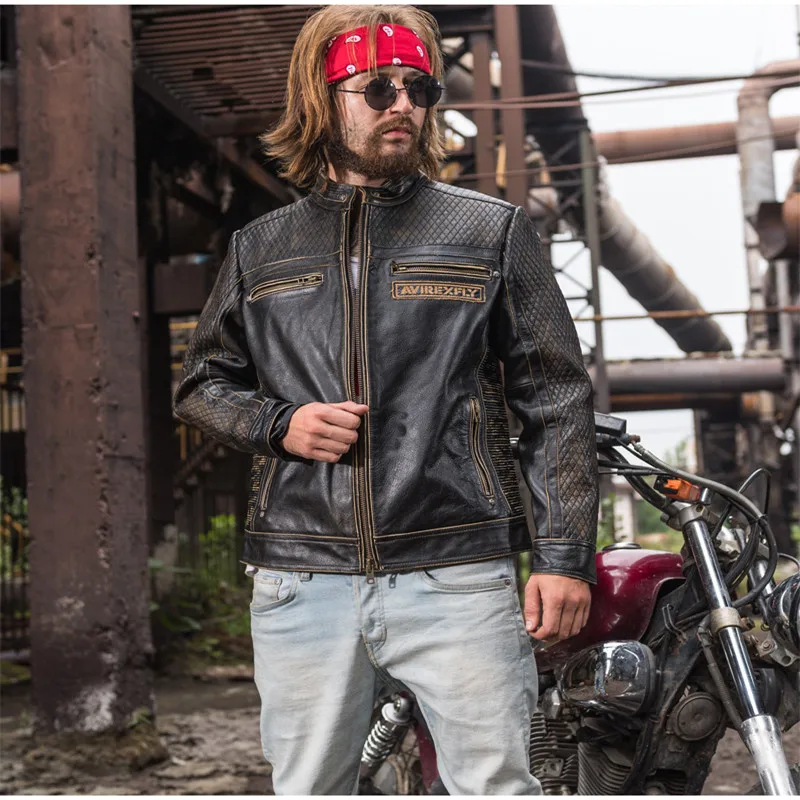 2020 Vintage Black Men Skull Pattern Biker' Leather Jacket Plus Size XXXL Genuine Thick Cowhide Slim Fit Motorcycle Leather Coat
2020 Vintage Black Men Skull Pattern Biker' Leather Jacket Plus Size XXXL Genuine Thick Cowhide Slim Fit Motorcycle Leather Coat