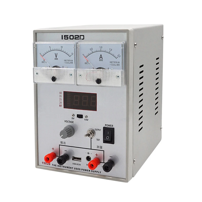 1502D 15V 0-2A Регулируемый DC Питание мобильный телефон ремонт мощность Тесты метр Портативный регулируется Питание инструмент 220V/110V
1502D 15V 0-2A Регулируемый DC Питание мобильный телефон ремонт мощность Тесты метр Портативный регулируется Питание инструмент 220V/110V