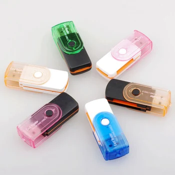 Multifunction USB 2.0 Lot In 1 Multi Memory Card Reader For Micro SD TF M2 MMC SDHC MS Memory Cards Readers Color Random