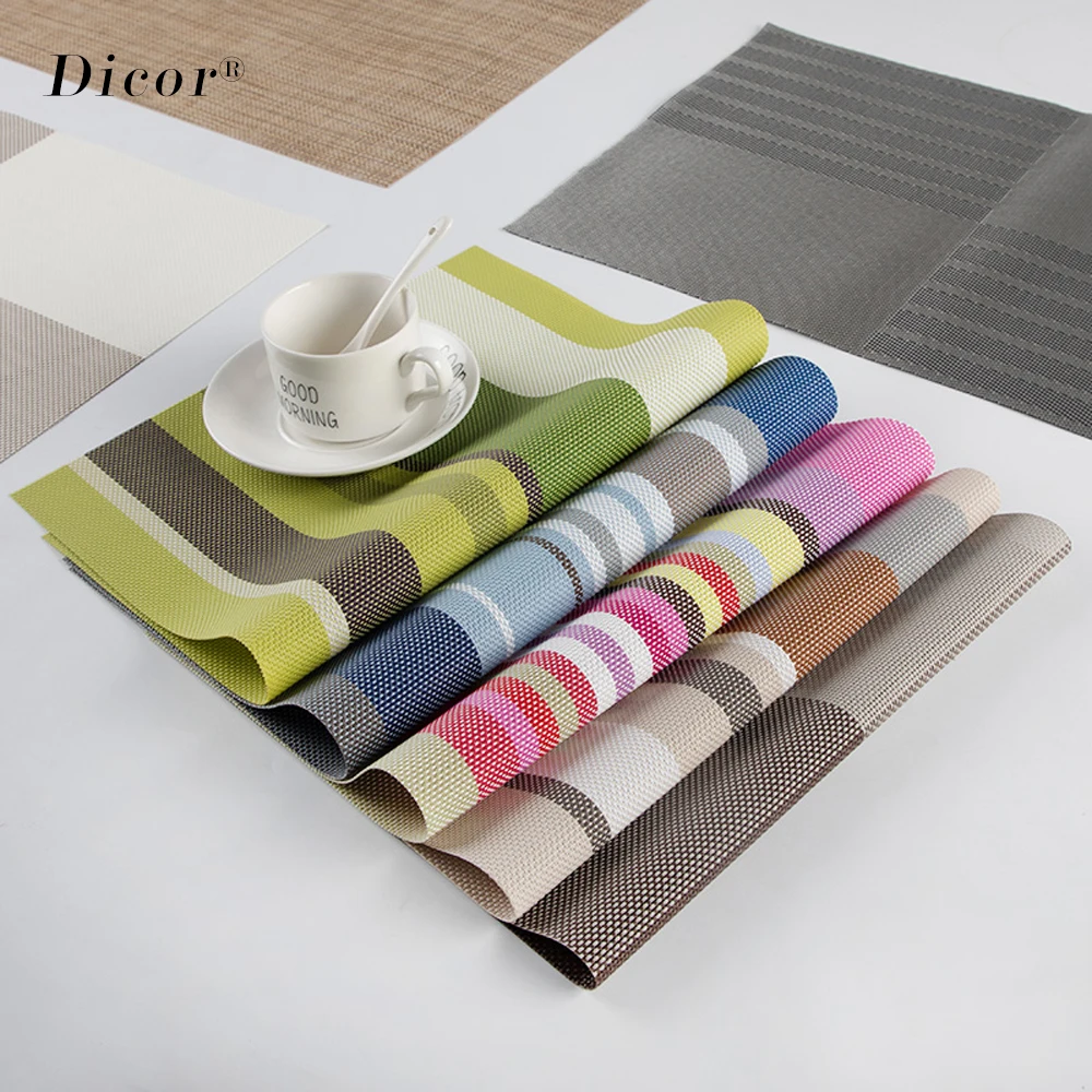 

DICOR Placemat Table Cloth Pad Washable PVC Table Mat Stain-Resistant Dining Disc Bowl Pad Coaster Non-slip PVC Pad 2019 New