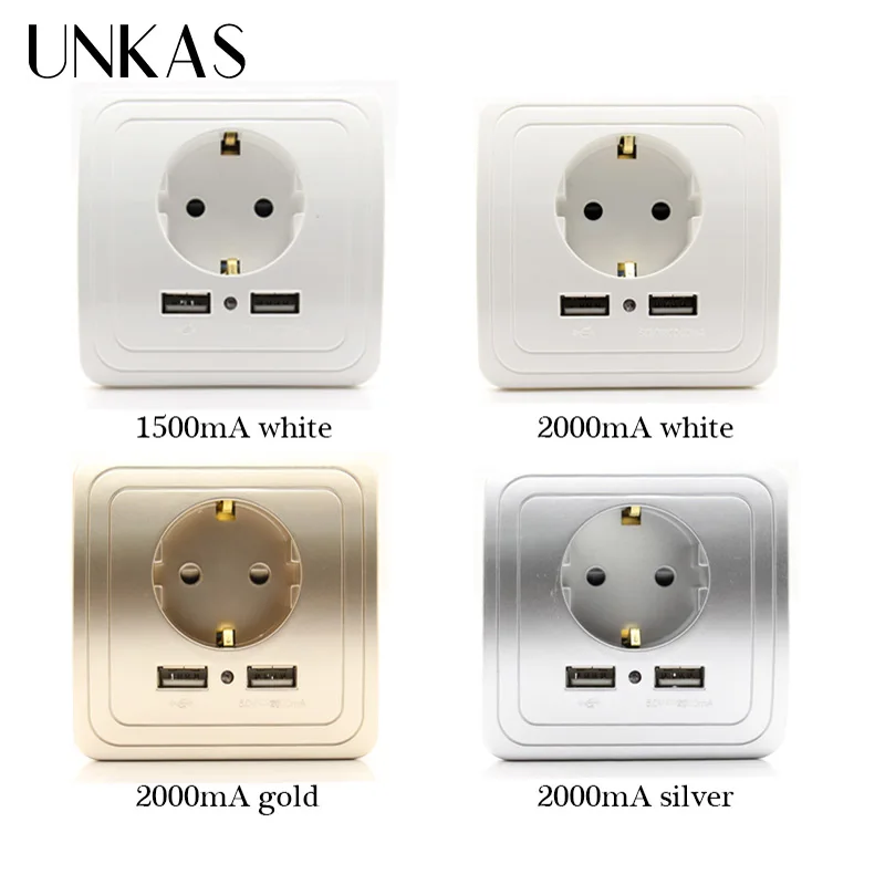 UNKAS Smart Home Wall Power Socket 16A EU Standard Outlet With 2400mA Dual USB Charger Port for Mobile Super Power
UNKAS Smart Home Wall Power Socket 16A EU Standard Outlet With 2400mA Dual USB Charger Port for Mobile Super Power