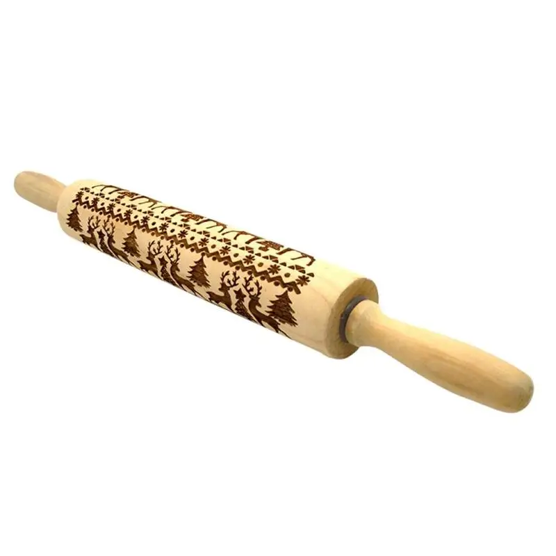 Christmas Wooden Reindeer Engraved Embossing Rolling Pin for Cookies Cake Baking Patterned Rolling Pin
Christmas Wooden Reindeer Engraved Embossing Rolling Pin for Cookies Cake Baking Patterned Rolling Pin