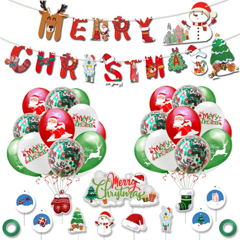 1set Confetti Latex Balloon Christmas Decoration Letter Banner Santa Claus Cake Toppers New Year's Decor 2021
1set Confetti Latex Balloon Christmas Decoration Letter Banner Santa Claus Cake Toppers New Year's Decor 2021