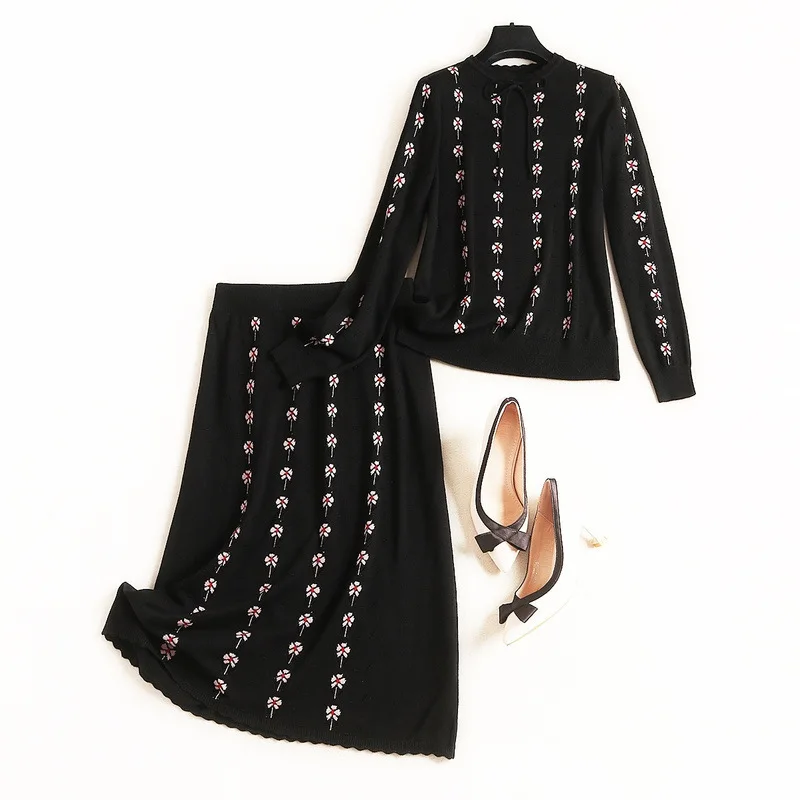 2019 New Modern Casual High Street Wool Knitting O-Neck Print Sweet Empire Slim Pattern Good Quality All-Match 2 Pieces Set
2019 New Modern Casual High Street Wool Knitting O-Neck Print Sweet Empire Slim Pattern Good Quality All-Match 2 Pieces Set