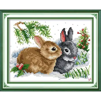 Joy Sunday Lucky rabbits cartoon pattern Cross Stitch Set DMC14CT counted Cross stitch print on canvas embroidery kit Home decor
Joy Sunday Lucky rabbits cartoon pattern Cross Stitch Set DMC14CT counted Cross stitch print on canvas embroidery kit Home decor