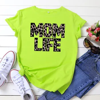 Leopard Mom Life Letter Print T-Shirt Summer Women Neon Short Sleeve Mother Clothing Lady Tees Femme Ulzzang Vintage Tee Tops
Leopard Mom Life Letter Print T-Shirt Summer Women Neon Short Sleeve Mother Clothing Lady Tees Femme Ulzzang Vintage Tee Tops
