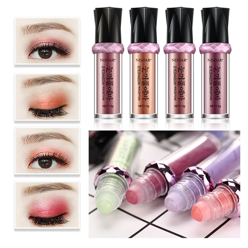 

Roller Color Loose Powder Eyeshadow High Gloss Eye Shadow Powder Waterproof Smudge-proof Long-lasting Shiny Shimmer Eyeshadow#