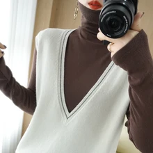 New Special Offer-Wool Vest Female Big V-Neck Loose Korean Style Sleeveless Autumn and Winter All-Match Knitted Top Waistcoat
New Special Offer-Wool Vest Female Big V-Neck Loose Korean Style Sleeveless Autumn and Winter All-Match Knitted Top Waistcoat