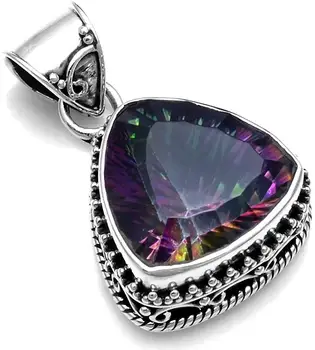 Genuine Mystic Topaz Pendant 925 Sterling Silver,30 mm, 2SP0821
Genuine Mystic Topaz Pendant 925 Sterling Silver,30 mm, 2SP0821