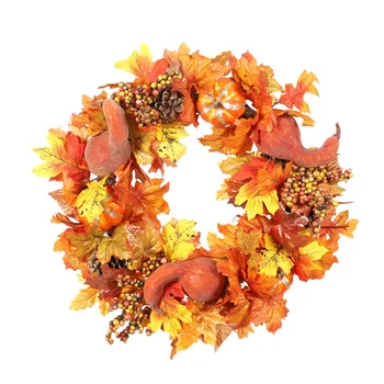 Halloween Wreath Pumpkin Berry Decoration Maple Garland Door Decoration Rattan Artificial Thanksgiving Fall Wreath,45cm
Halloween Wreath Pumpkin Berry Decoration Maple Garland Door Decoration Rattan Artificial Thanksgiving Fall Wreath,45cm