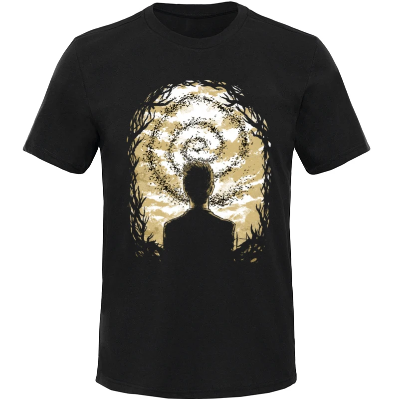 Carcosa_s_Spiral_5391 Design Summer Fall All Cotton O-Neck Mens Tees Slim Fit Tops Tees Fitted Short Sleeve T Shirt Carcosa_s_Spiral_5391 black