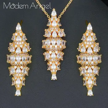 ModemAngel Luxury Bamboo Copper 2PCS NECKLACE EARRING Sets For Women Accessories Full Cubic Zirconia Earrings Jewelry
ModemAngel Luxury Bamboo Copper 2PCS NECKLACE EARRING Sets For Women Accessories Full Cubic Zirconia Earrings Jewelry