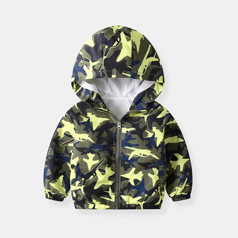 COOTELILI Dinosaur Printing Boys Windbreaker Children Clothes Hooded Autumn Kids Jacket For Boys Coat Children Clothes (16)