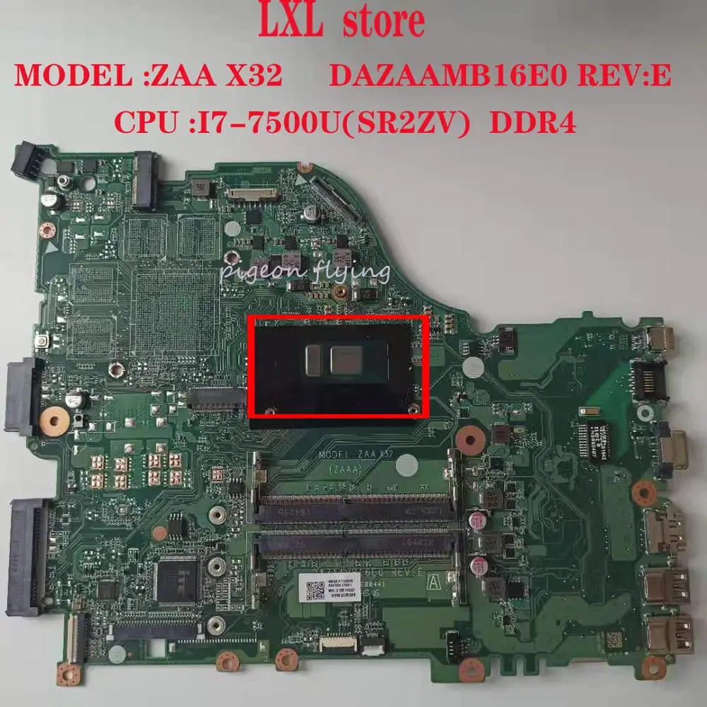 ZAA X32 DAZAAMB16E0 REV:E для Acer материнская плата ноутбуков и с процессором DDR4 NBGEP10026 100%