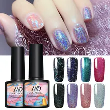 Louco boneca embeber fora uv gel unha polonês camaleônico vermelho roxo prata colorido lantejoulas beleza do prego design gel verniz 1 garrafa 8ml(China)