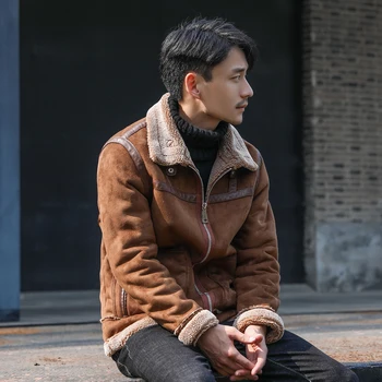 Motorcycle Jackets Deri Ceket Fashion Mens Leather Jacket With Fur Collar Slim Fit Chaqueta Marron Hombre 
Motorcycle Jackets Deri Ceket Fashion Mens Leather Jacket With Fur Collar Slim Fit Chaqueta Marron Hombre