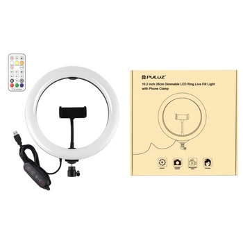 PULUZ PKT3082B 26cm Marquee RGBW LED Ring Light 168 LED Dual-color Dimmable Video Fill Lights for Youtube Tiktok Live Broadcast
PULUZ PKT3082B 26cm Marquee RGBW LED Ring Light 168 LED Dual-color Dimmable Video Fill Lights for Youtube Tiktok Live Broadcast