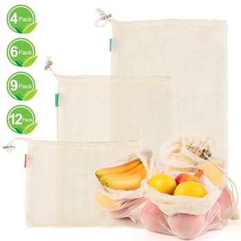Washable Natural Cotton Mesh Bags Reusable Drawstring Bags for Grocery Shopping Storage with Tare Weight on Tags 4/6/9/12PCS
Washable Natural Cotton Mesh Bags Reusable Drawstring Bags for Grocery Shopping Storage with Tare Weight on Tags 4/6/9/12PCS