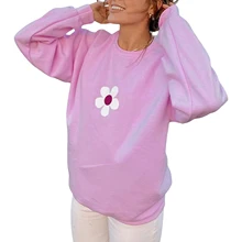 Women Loose Style Pullover Polyester Sweatshirts Floral Printed Pattern Long Sleeve Round Collar Tops Pink/ White
Women Loose Style Pullover Polyester Sweatshirts Floral Printed Pattern Long Sleeve Round Collar Tops Pink/ White