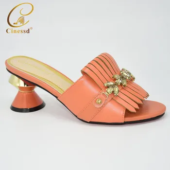 Latest Orange Color African Wedding Shoe High Quality Elegant Italian Women Shoes with Stone High Heels Women Rhinestone Pumps
Latest Orange Color African Wedding Shoe High Quality Elegant Italian Women Shoes with Stone High Heels Women Rhinestone Pumps