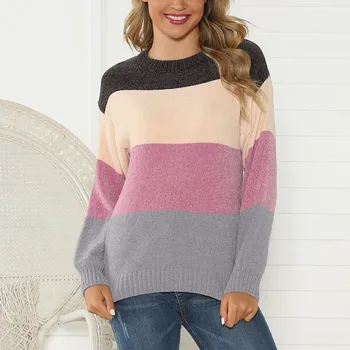 Fashion winter womens sweaters loose sweater Women Casual O-Neck Pullover Patchwork long Sleeve Knitted Loose Sweater Tops Y916
Fashion winter womens sweaters loose sweater Women Casual O-Neck Pullover Patchwork long Sleeve Knitted Loose Sweater Tops Y916