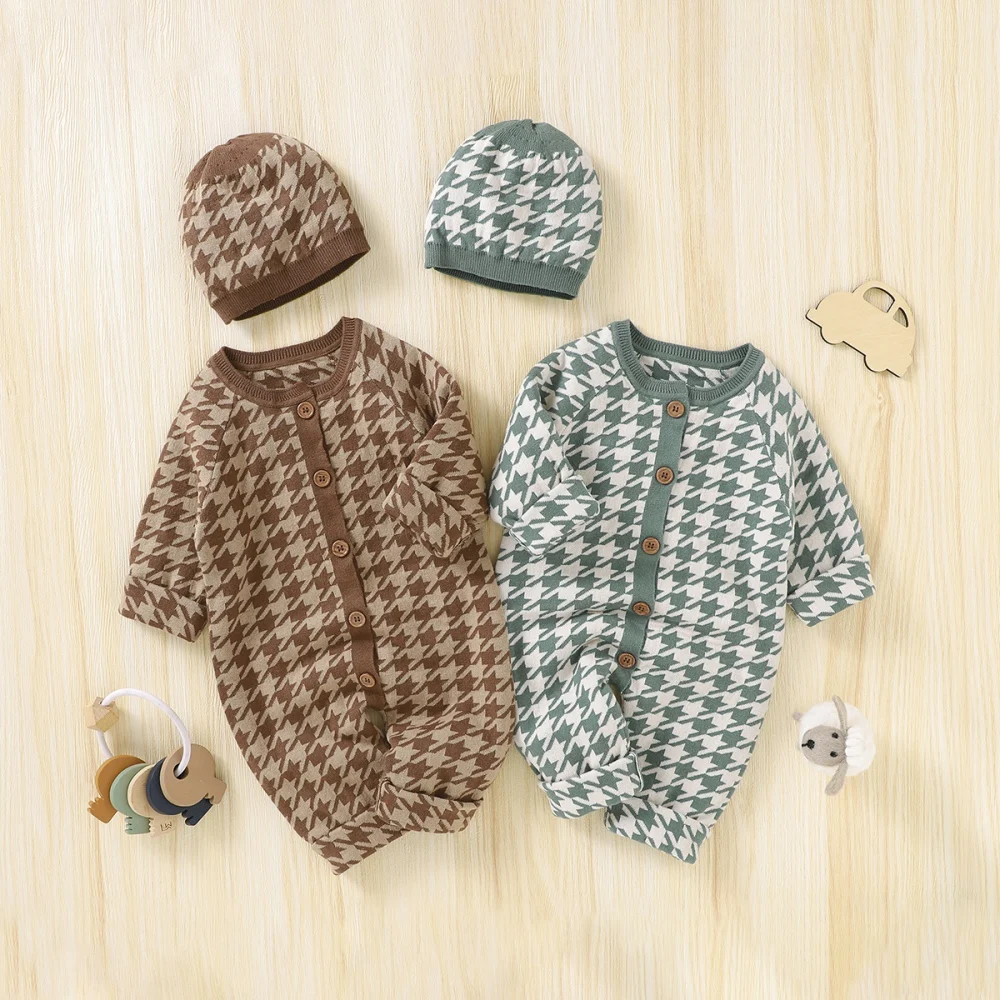 Bobora Baby Boys Girls Sweater Knitted Romper Bodysuit Jumpsuit Clothes Outfits with Warm Hat Set Bobora Baby Boys Girls Sweater Knitted Romper Bodysuit Jumpsuit Clothes Outfits with Warm Hat Set