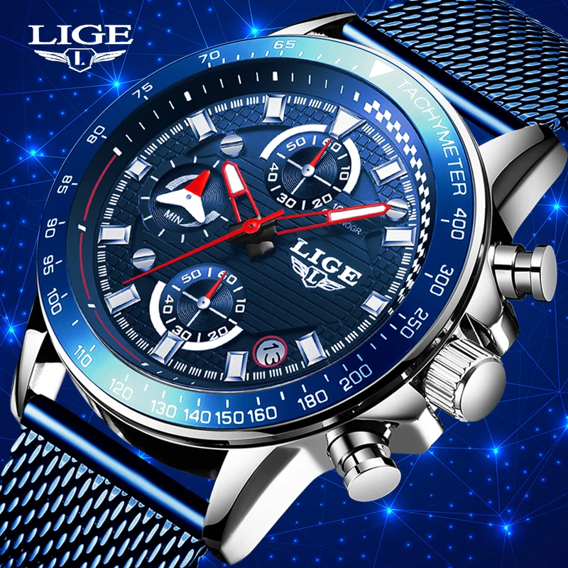Reloj Hombre 2019 Mens Watches Fashion Sport Blue Quartz Watch Men Top Brand Luxury Waterproof Chronograph Full Steel Clock +Box
Reloj Hombre 2019 Mens Watches Fashion Sport Blue Quartz Watch Men Top Brand Luxury Waterproof Chronograph Full Steel Clock +Box