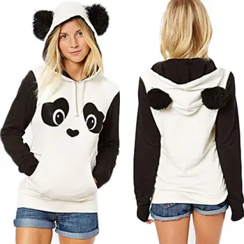 Cute Panda Women's Hoodie Sweatshirt Fleece Jumper Hooded Pullover Coat Tops Panda Jacket 
Cute Panda Women's Hoodie Sweatshirt Fleece Jumper Hooded Pullover Coat Tops Panda Jacket
