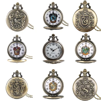 Hot Movie Extension Quartz Pocket Watches Ravenclaw/Slytherin/Gryffindor/Hufflepuff Theme Bronze Necklace Clock Vintage Watches
Hot Movie Extension Quartz Pocket Watches Ravenclaw/Slytherin/Gryffindor/Hufflepuff Theme Bronze Necklace Clock Vintage Watches