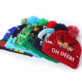 Christmas Decoration Flange Ball Knit Cap LED Colorful Hyun Cap Adult Child Hat Letter Pattern Christmas Celebration Hat
Christmas Decoration Flange Ball Knit Cap LED Colorful Hyun Cap Adult Child Hat Letter Pattern Christmas Celebration Hat