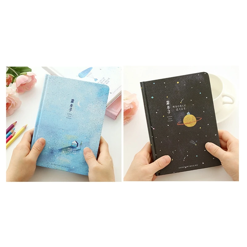 2Pcs Creative Trend Color Pages A5 Notebook Little Blue House Diary Book Hardcover Diary Stationery School Supplies - Blue & Bla
2Pcs Creative Trend Color Pages A5 Notebook Little Blue House Diary Book Hardcover Diary Stationery School Supplies - Blue & Bla