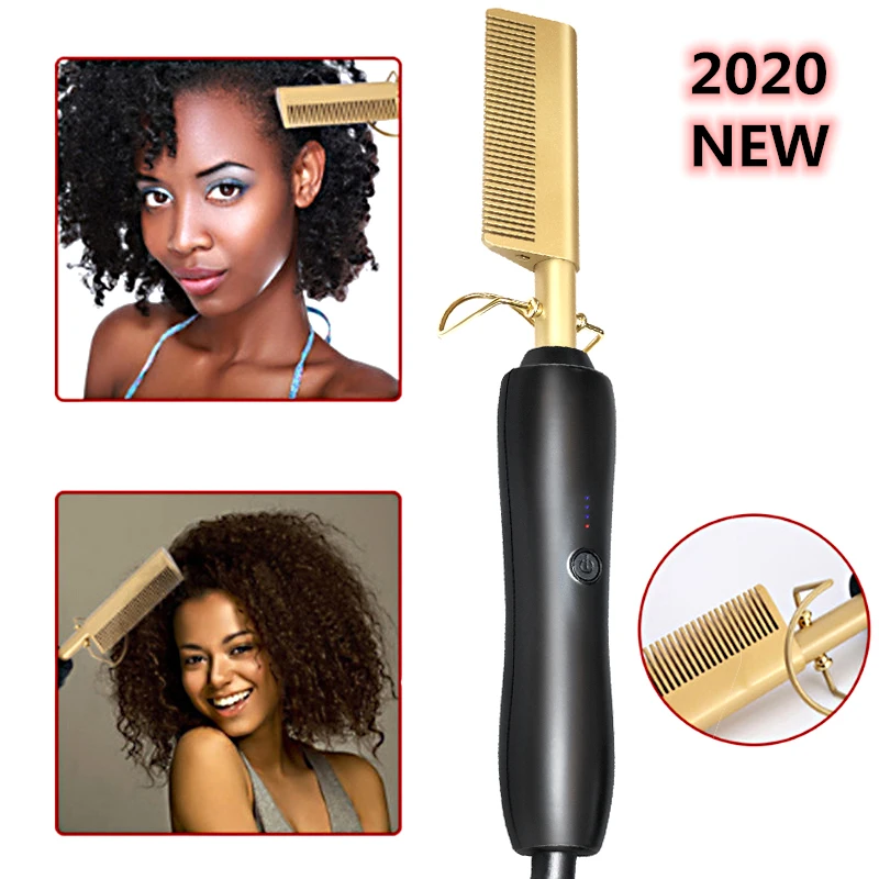 450ºF High Heat Ceramic Hot Comb Wet / Dry Use Hair Straightener Iron Comb Electric Environmentally Friendly Gold New Hairbrush
450ºF High Heat Ceramic Hot Comb Wet / Dry Use Hair Straightener Iron Comb Electric Environmentally Friendly Gold New Hairbrush