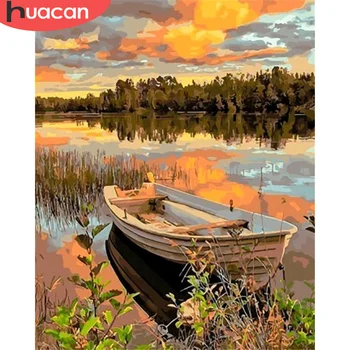HUACAN DIY Paint By Number Boat Scenery Drawing On Canvas HandPainted Art Gift Pictures By Number Lake Kits Home Decoration
HUACAN DIY Paint By Number Boat Scenery Drawing On Canvas HandPainted Art Gift Pictures By Number Lake Kits Home Decoration