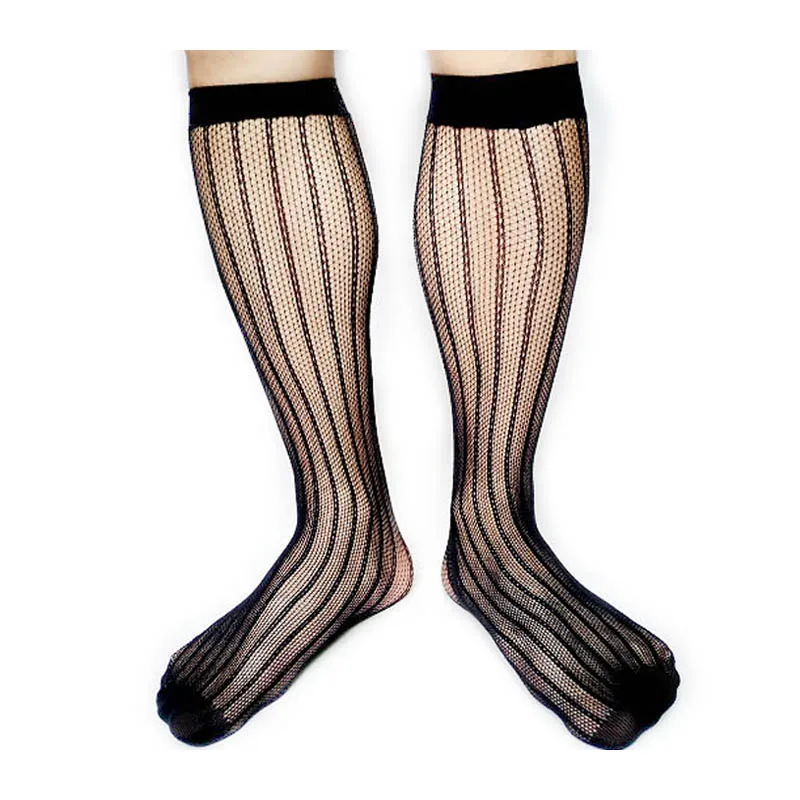 Brand Mens Mesh Suit Socks Black Stripe for Leather Shoes Gay Sexy Collection Stocking Male Elastic Hose Man
Brand Mens Mesh Suit Socks Black Stripe for Leather Shoes Gay Sexy Collection Stocking Male Elastic Hose Man