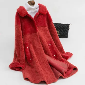 Real Fur Coat Mink Fur Collar 100% Wool Jacket Autumn Winter Coat Women Clothes 2020 Korean Sheep Shearling Women Tops ZT3904 
Real Fur Coat Mink Fur Collar 100% Wool Jacket Autumn Winter Coat Women Clothes 2020 Korean Sheep Shearling Women Tops ZT3904