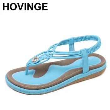 HOVINGE new women Bohemia Flat sandals shoes woman String Bead flip flop Weaving Metal Decoration beach sandals 
HOVINGE new women Bohemia Flat sandals shoes woman String Bead flip flop Weaving Metal Decoration beach sandals
