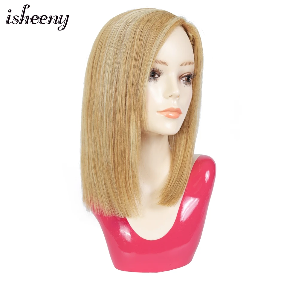 Isheeny Short Straight Wig P27-613# For Women Natural Head Seam Part Human Hair Wig 140g 
Isheeny Short Straight Wig P27-613# For Women Natural Head Seam Part Human Hair Wig 140g