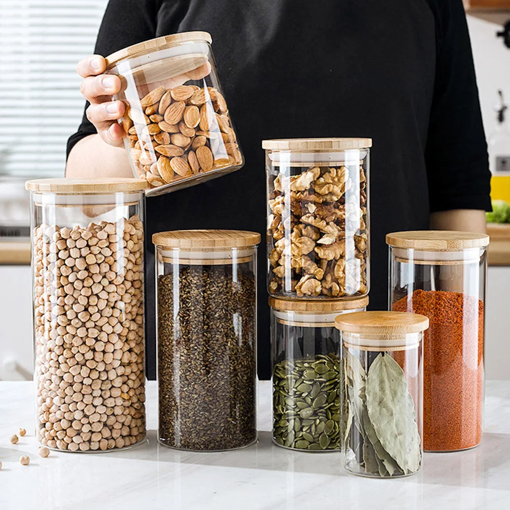 Transparent Borosilicate Glass Storage Bottle Food Storage Jar Sealed Cans With Cover Kitchen Storage 260/450/750/1000/1200ML
Transparent Borosilicate Glass Storage Bottle Food Storage Jar Sealed Cans With Cover Kitchen Storage 260/450/750/1000/1200ML