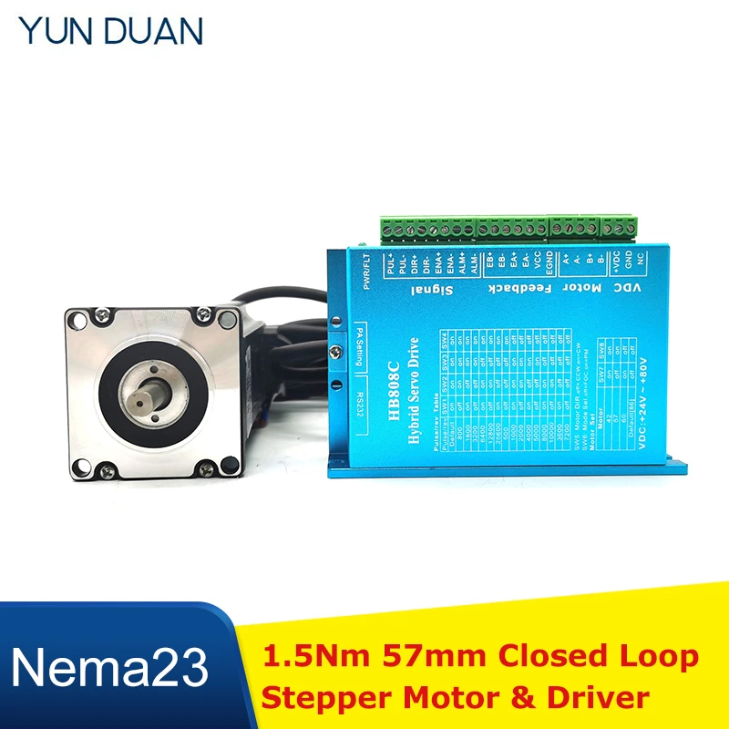 1.5Nm Closed Loop Stepper Motor Driver Nema23 57MM DC motor +3M Cables Kits Hybird Encoder Easy Step Servo
1.5Nm Closed Loop Stepper Motor Driver Nema23 57MM DC motor +3M Cables Kits Hybird Encoder Easy Step Servo