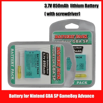 3.7V 850 mAh Rechargeable Battery for Nintend Game Boy Advance SP Systems with Screwdriver lithium battery
3.7V 850 mAh Rechargeable Battery for Nintend Game Boy Advance SP Systems with Screwdriver lithium battery
