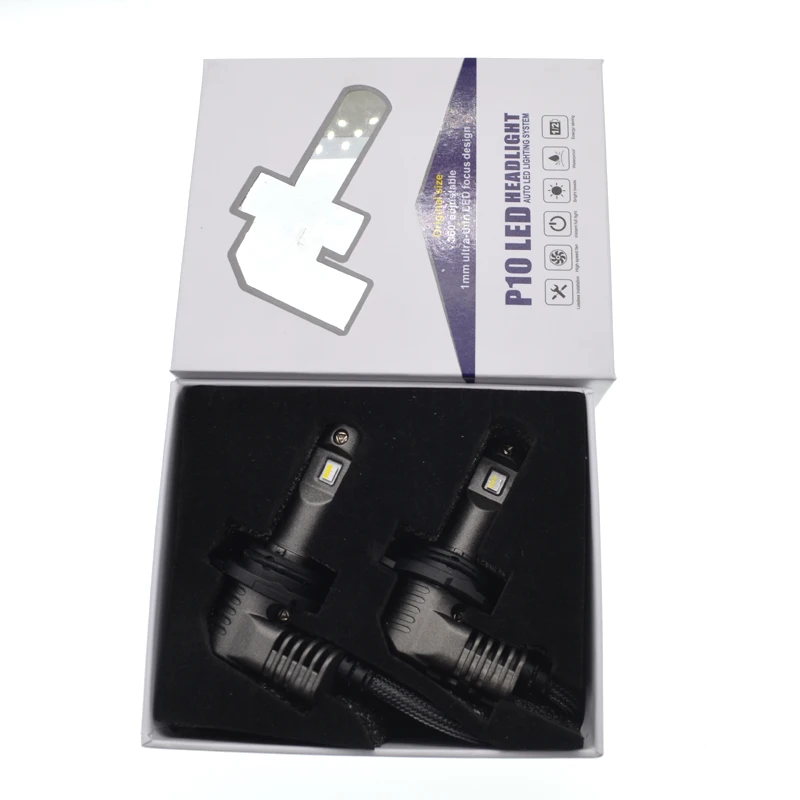 HIDLT 1 Set Mini Size P10 9012 HIR2 LED Headlight Bulbs All In One Design As 11 Original Lamps Turbo Fan 35W 6000K White 5200LM (8)