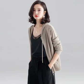 Autumn and winter new Hooded Sweater long sleeve loose and thin Korean sweater women's early autumn thin base coat
Autumn and winter new Hooded Sweater long sleeve loose and thin Korean sweater women's early autumn thin base coat
