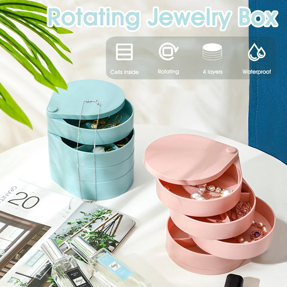4 Layers Jewelry Organizer Box 360°Rotating Showcase Storage Organizer Rings Necklace Bracelet Earrings Holder
4 Layers Jewelry Organizer Box 360°Rotating Showcase Storage Organizer Rings Necklace Bracelet Earrings Holder