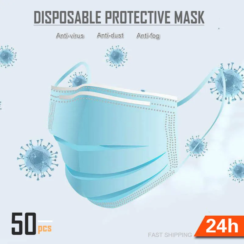 50pcs Disposable General Civil Face Mask Three Layer Anti-Bacteria Blue Protection Face Mask
50pcs Disposable General Civil Face Mask Three Layer Anti-Bacteria Blue Protection Face Mask