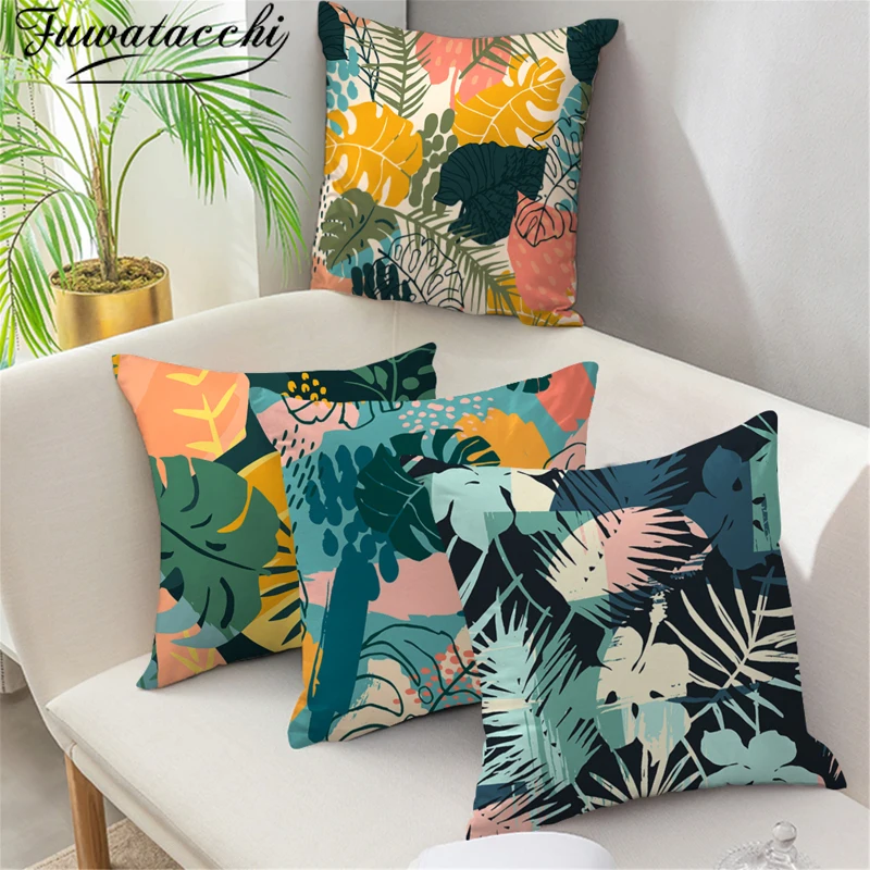 Fuwatacchi Cushion Cover Home Decor Tropical Plant Chair Sofa Pillowcase Green Leaf Throw Pillowcase Square Sofa Funda Cojin
Fuwatacchi Cushion Cover Home Decor Tropical Plant Chair Sofa Pillowcase Green Leaf Throw Pillowcase Square Sofa Funda Cojin