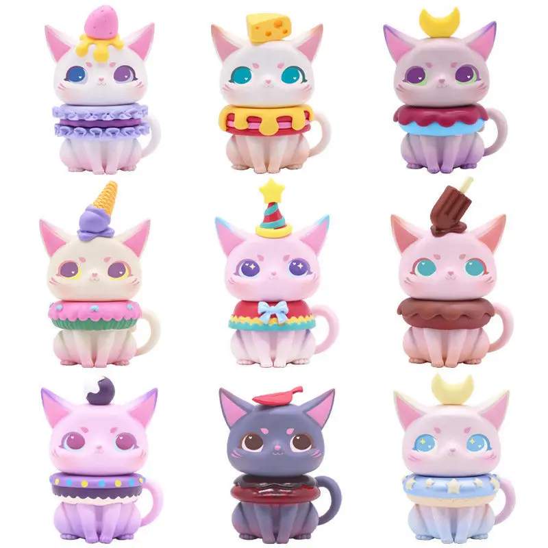 Игрушечные фигурки Mio Teatime серия кошка мультяшная модель Случайная коробка